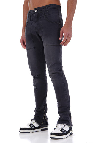 Black Pocket Detail Jeans