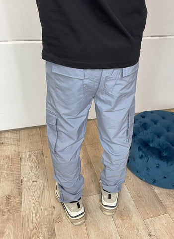 Grey Multi Pockets Cargo Pants