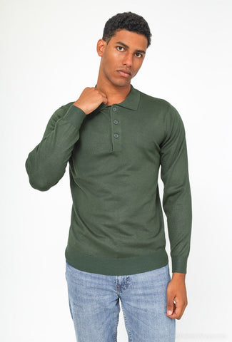 Green Button Polo Sweater