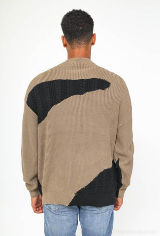 Brown Two Tone Sweater
