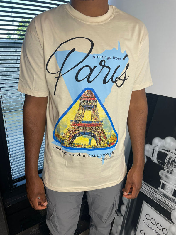 Beige Oversized Paris T-shirt
