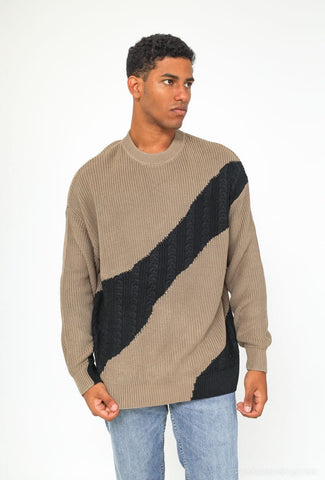 Brown Two Tone Sweater