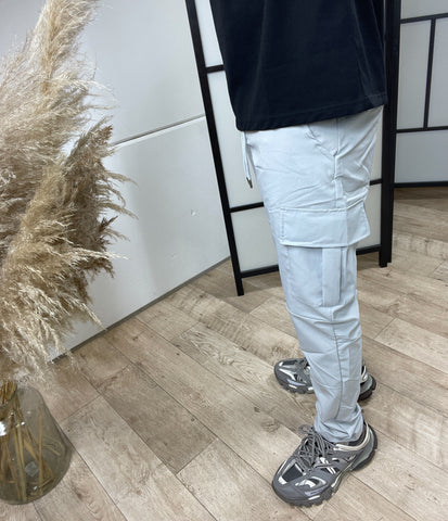 Grey Regular Cargo Pants