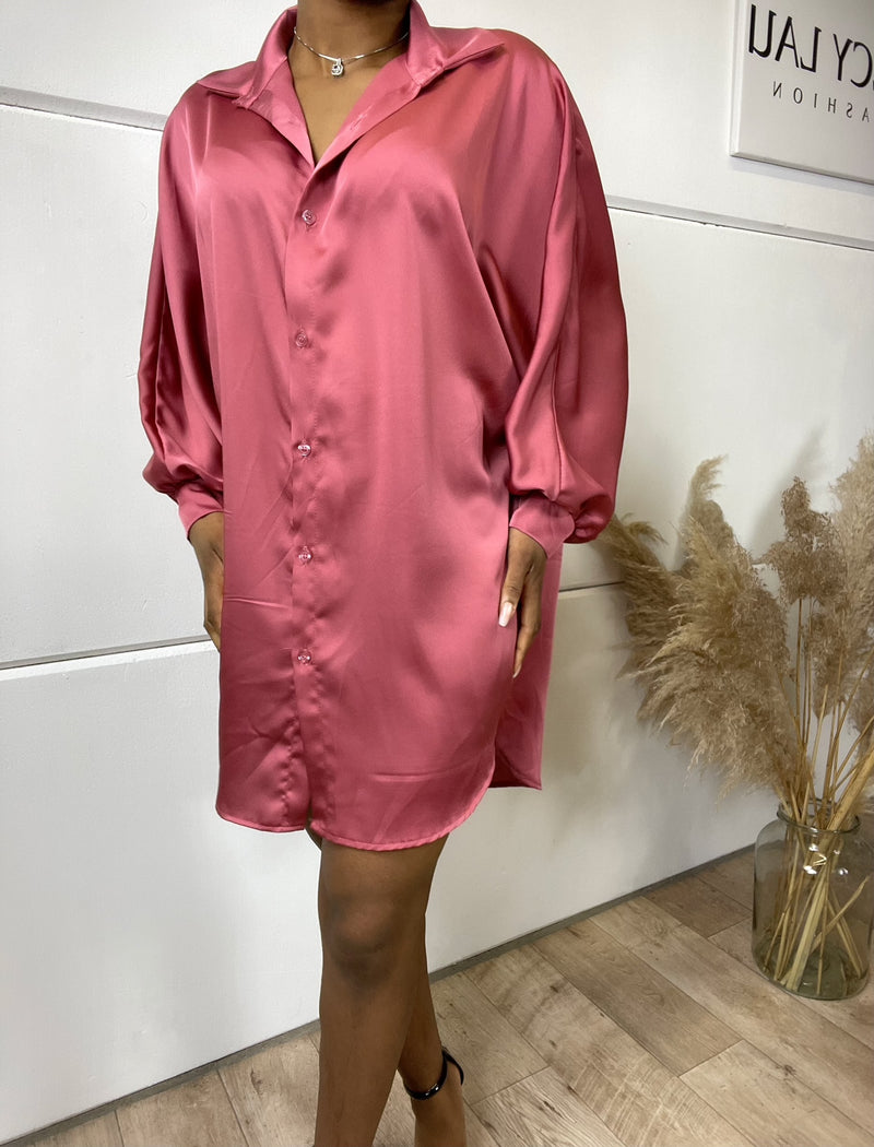 Beverly Blouse Dress | Donker Roze