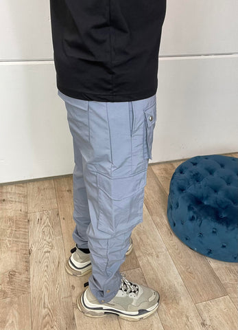 Grey Multi Pockets Cargo Pants